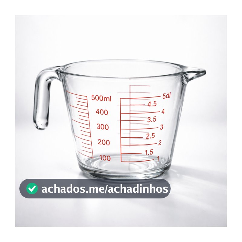 Jarra Medidora 500ml Vidro Resistente Com Alça Copo Medida