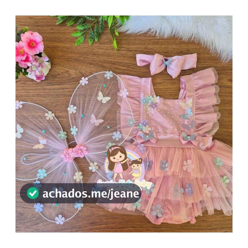 Salopete jardim encantado rosa,lilás ,verde,azul ( opção de comprar só o romper ou o kit )