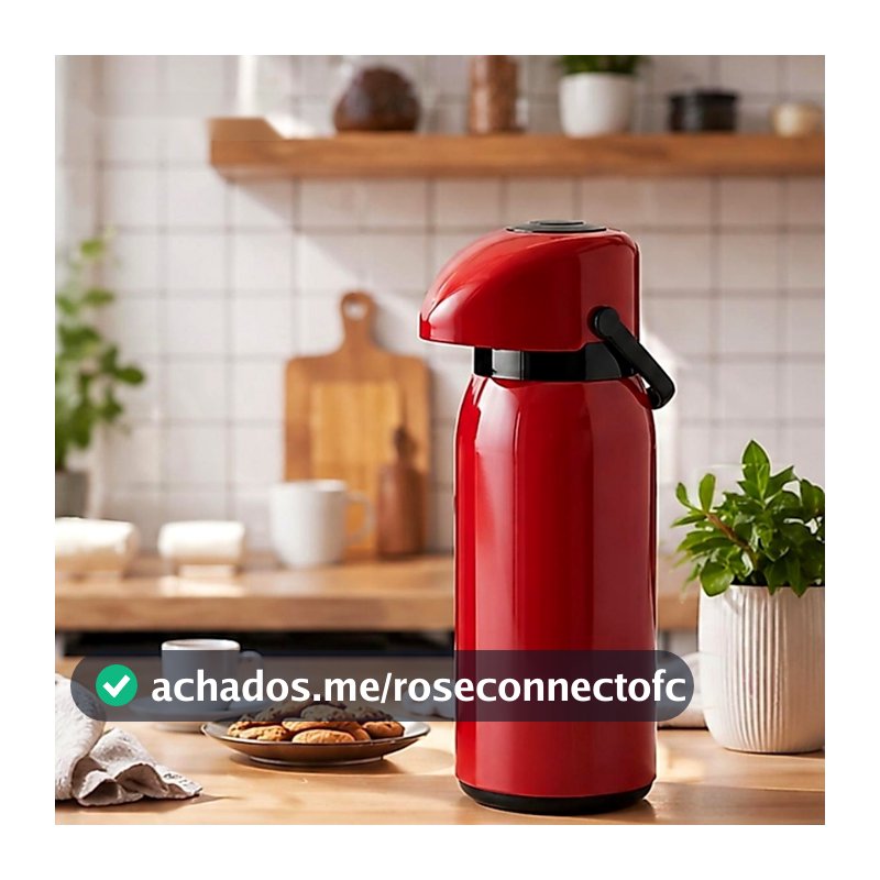 Garrafa café Térmica Pressão Verona de 1,8 litroGarrafa Térmica de Pressão Verona Unitermi 1,8 Litros Ampola de Vidro Ca