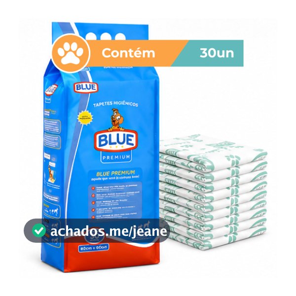 Tapete Higiênico Blue Premium Cães 80x60cm 30 Unidades