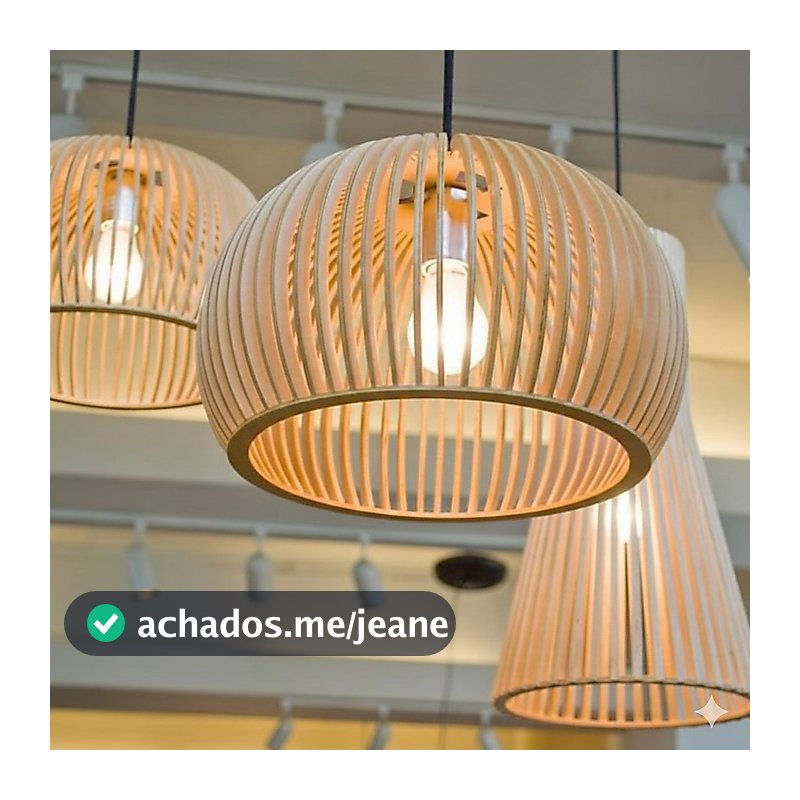 Pendente de Teto Lustre Grande de Sala em Madeira Mdf Decoração