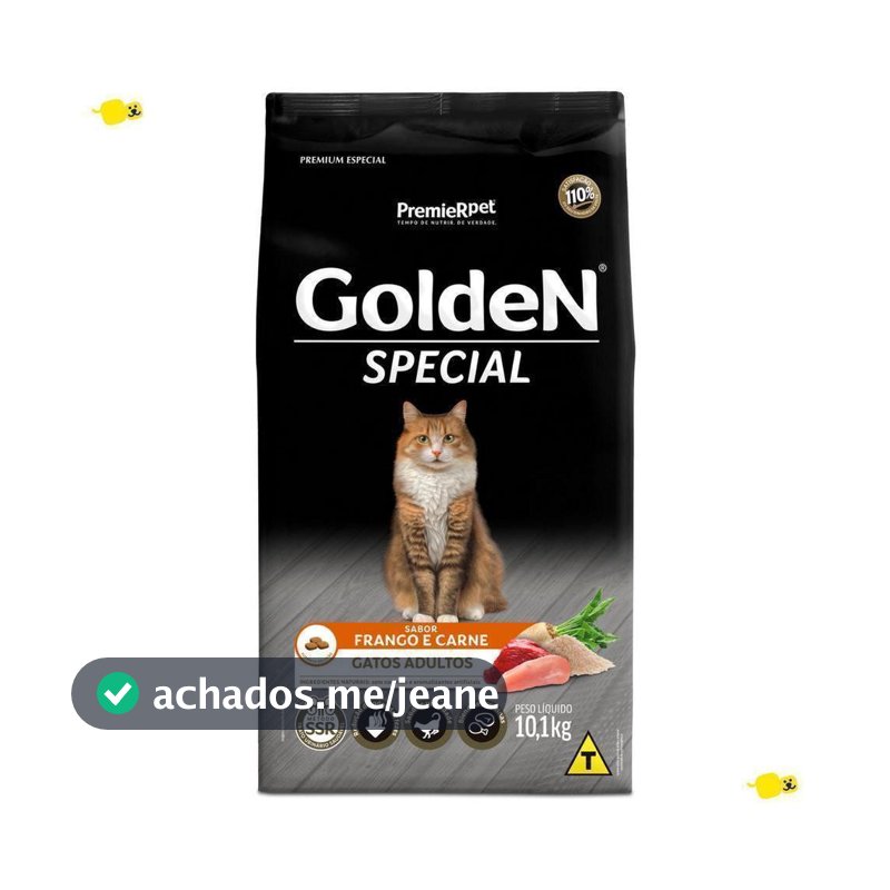 Ração Golden Special para Gatos Adultos Sabor Frango e Carne 10.1kg