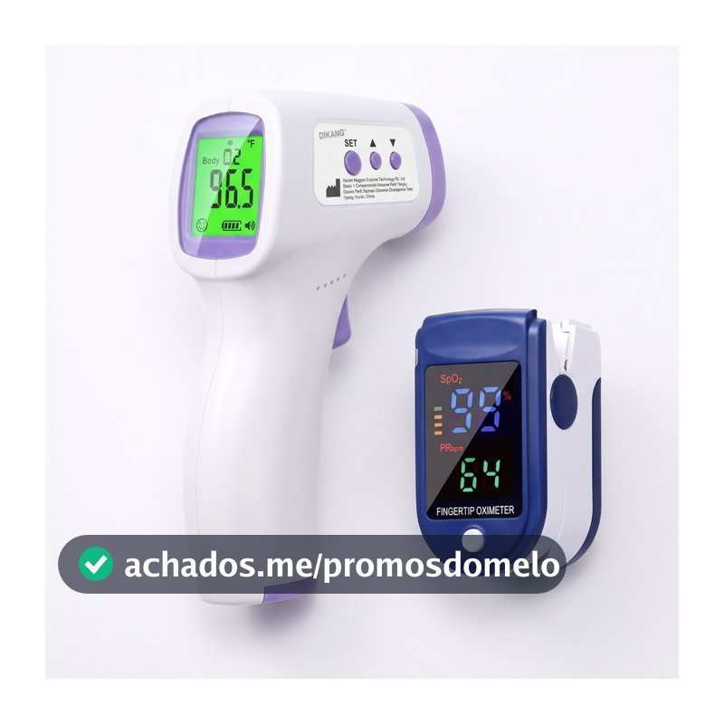 Kit Termometro Laser para Febre e Bebê + Oximetro Dedo Digital Essencial para Família