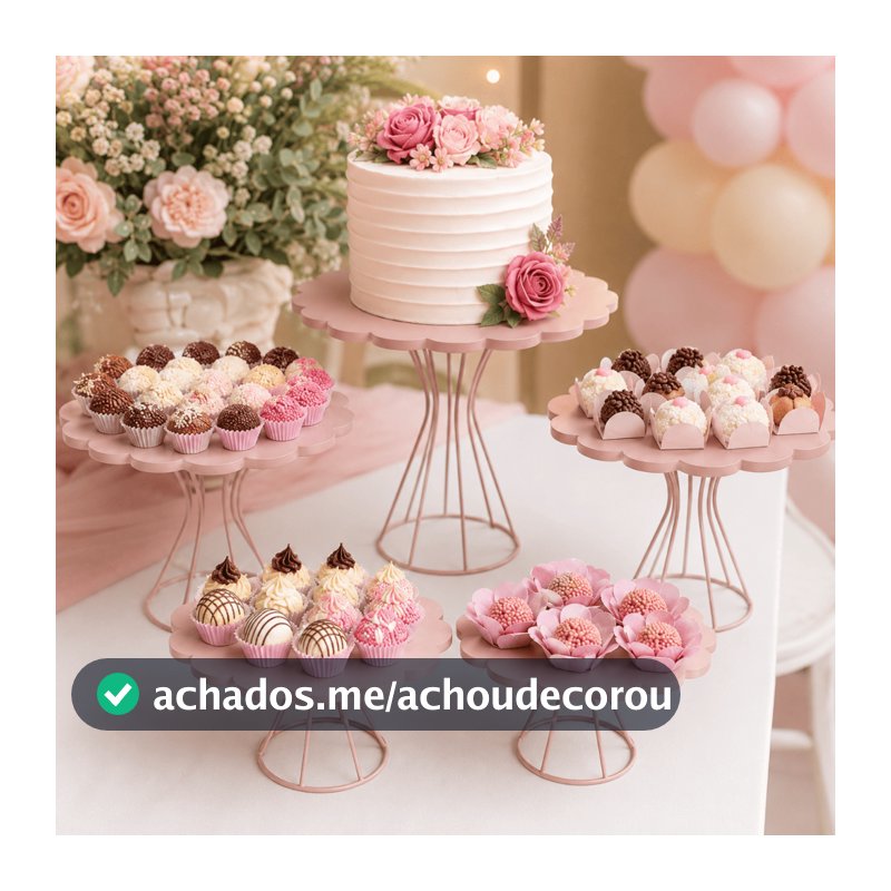 Kit 5 Boleiras Laqueadas Para Bolos Doces Festas Decoracao Anierversarios Eventos Cha de Bebes