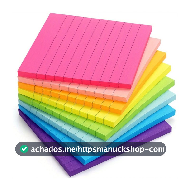 Lembrete de Parede Caderno Bloco De Notas Adesivo Colorido Escolar Autocolante 76x76