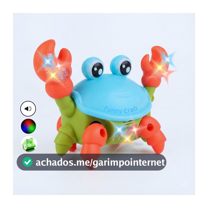 Brinquedo Caranguejo Fujão Musical Som Luz E Movimento Infantil LED