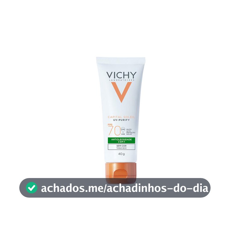 Vichy Capital Soleil Purify Protetor Solar Antioleosidade FPS70 40g