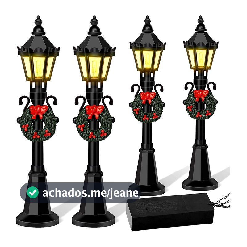 4 Pçs Natal Mini Modelos De Luz Rua Streetlight Miniatura Aldeia Caminho Lanterna Post Para DIY Micro Paisagem Acessório