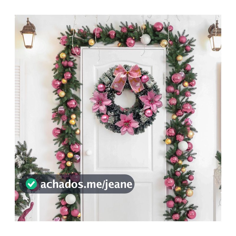 Guirlanda Natalina Decoração Guirlanda Pendurar Enfeite para Porta Natal Decoração Natal 40CM