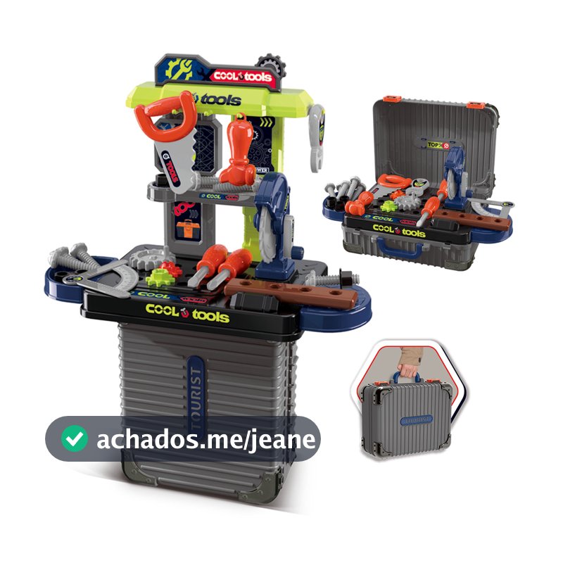 Bancada de Ferramentas Infantil 3 em 1 Maleta 31pç Maxi Toys