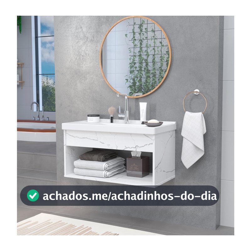 Gabinete Banheiro Armario Cuba Pia 100% Mdf - Zoff 60 cm