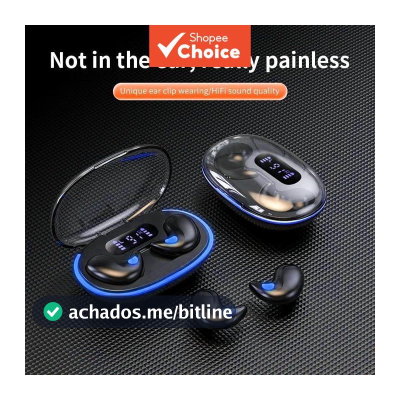 Fones de Ouvido X55 TWS Mini Sleep Sem Fio Bluetooth com Display LED, Som Estéreo HIFI, IPX5 à Prova d’Água e