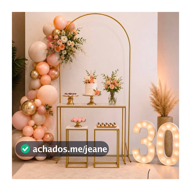 Arco Romano Desmontável para Festa Painel Decorativo em Ferro Suporte Balões Casamento Aniversário