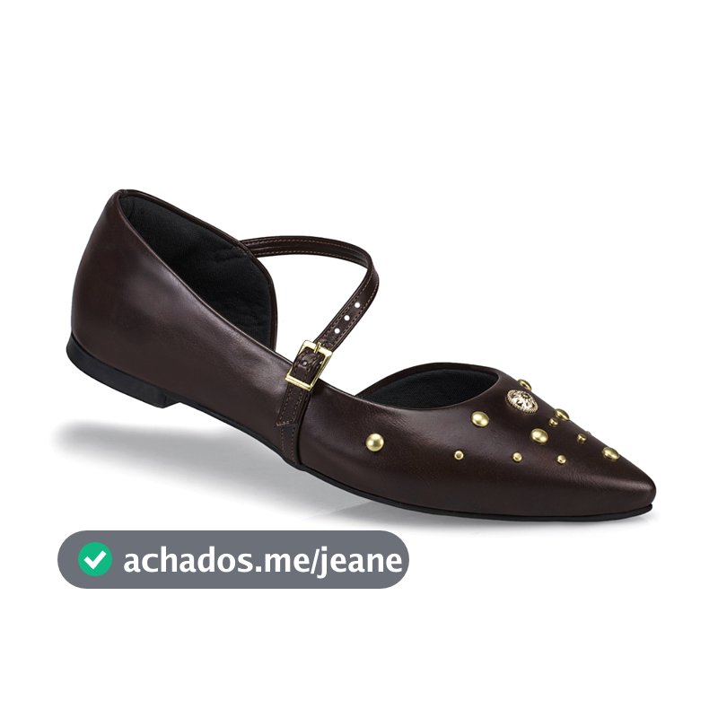 Sapato Feminino Sapatilha Slingback Rasteira Bico Fino Fivelas Mule Social Casual 6773