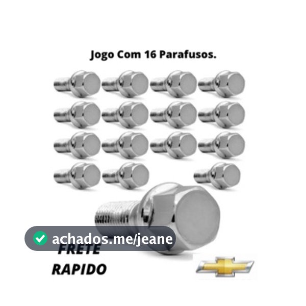 Jogo 16 Parafusos Cromado Roda Corsa Celta Montana Prisma Monza Kadett Ipanema Vectra Astra Meriva Classic !!!