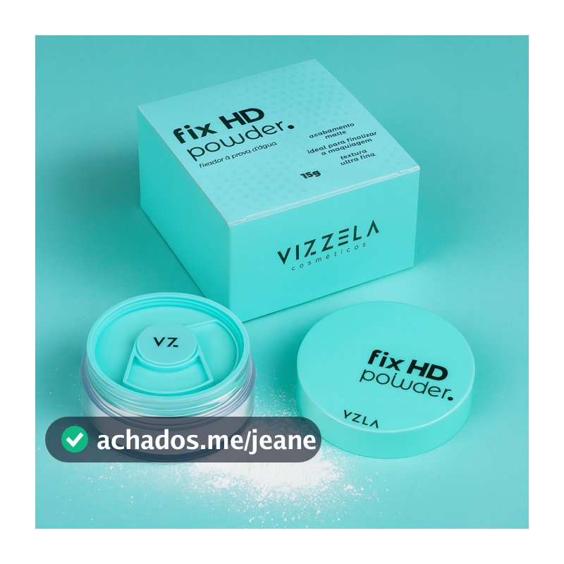 Pó Fixador Translúcido Fix Powder HD Vizzela Matte 15g Ultra Fino Solto Facial