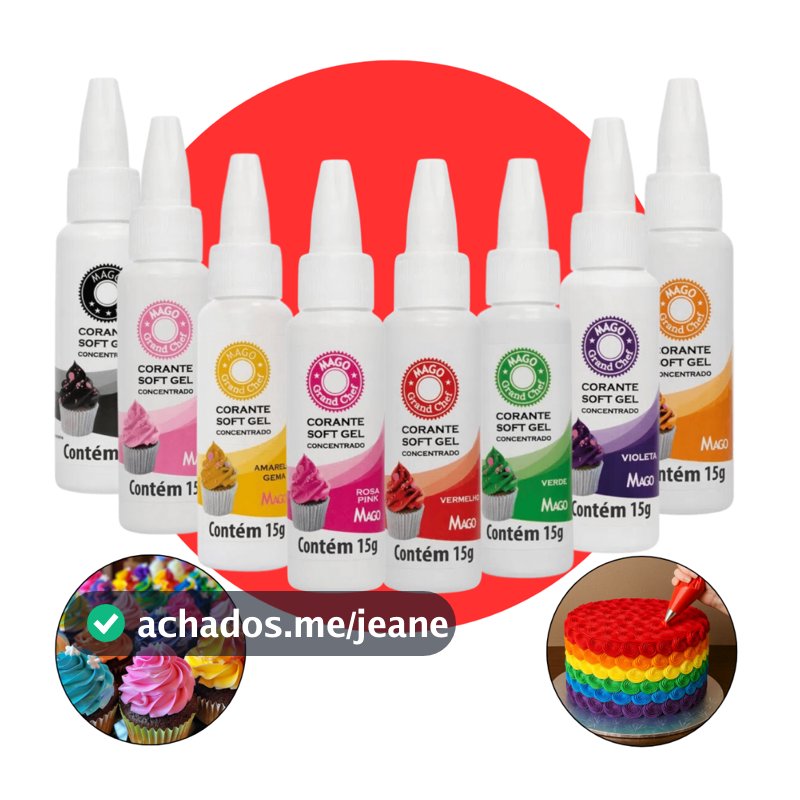Kit 10 Unidades Corante Alimentício Mago Soft Gel 15g Super concentrado