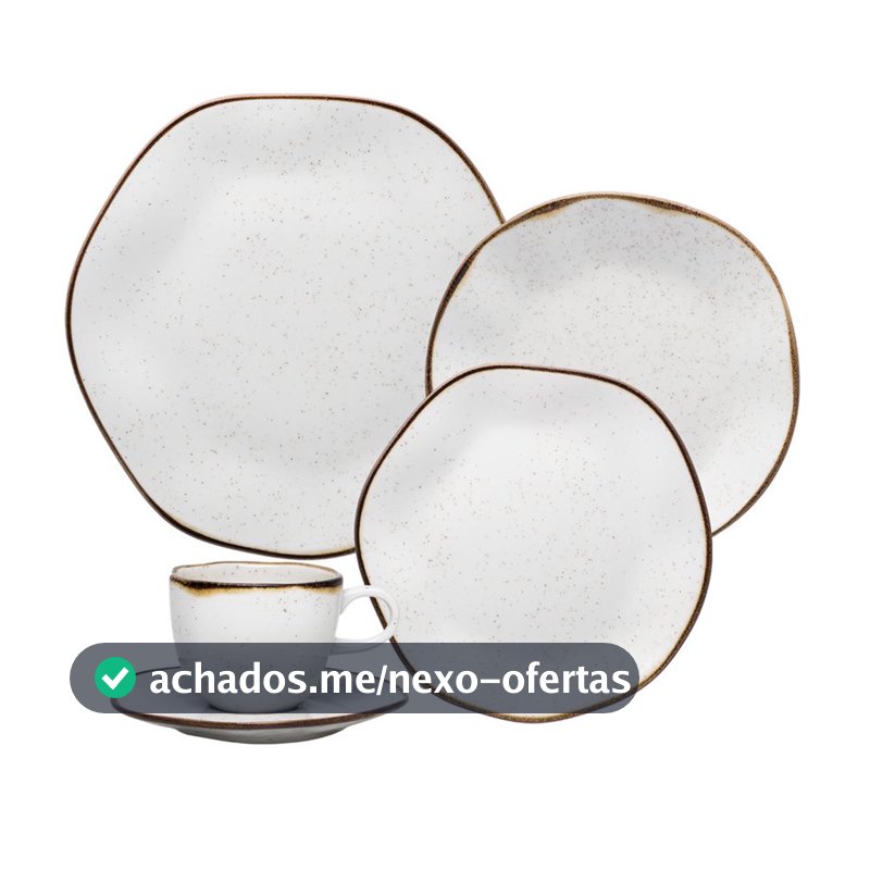 Aparelho de Jantar 20 Peças em Porcelana Ryo Maresia Oxford