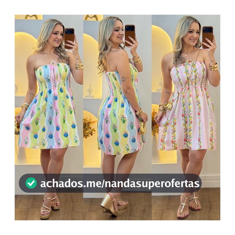 Vestido Feminino Curto Serena Com Alça Amarrar TQC Elastex