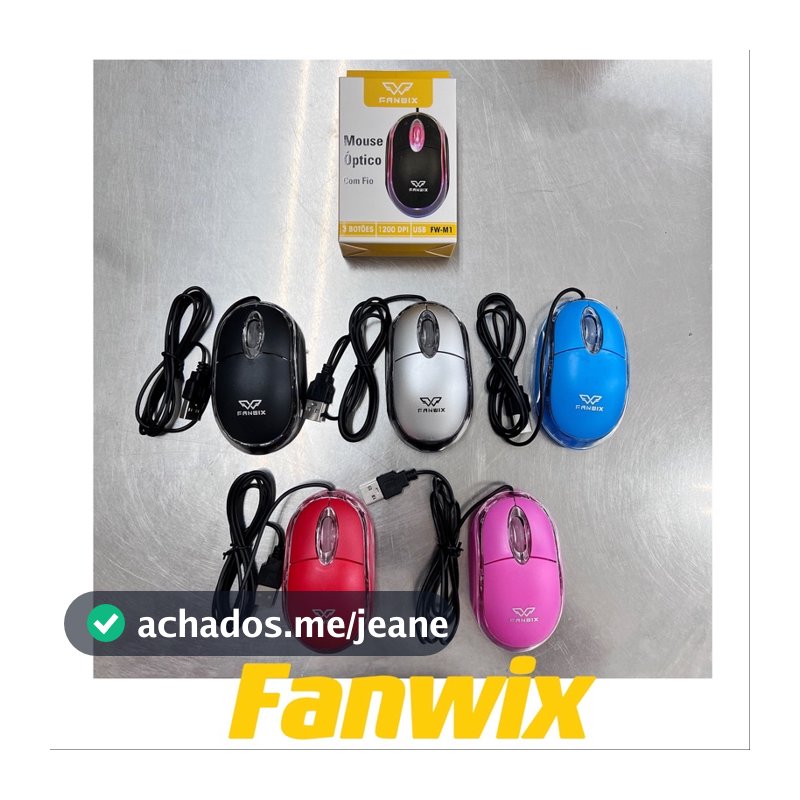 Mouse Com Fio Usb Óptico Barato Notebook Computador Pc/ Mouse Gamer RGB, Fanwix