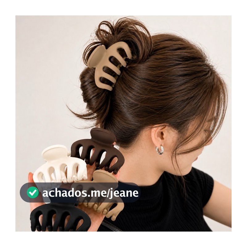 Kit 3 Piranhas de Cabelo Presilhas Prendedor Fixação Forte e Resistente Cores Opacas Matte