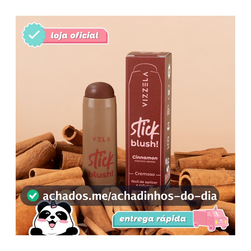 Blush Bastão Stick Cinnamon Canela Marrom Bastão Original Vegano Vizzela