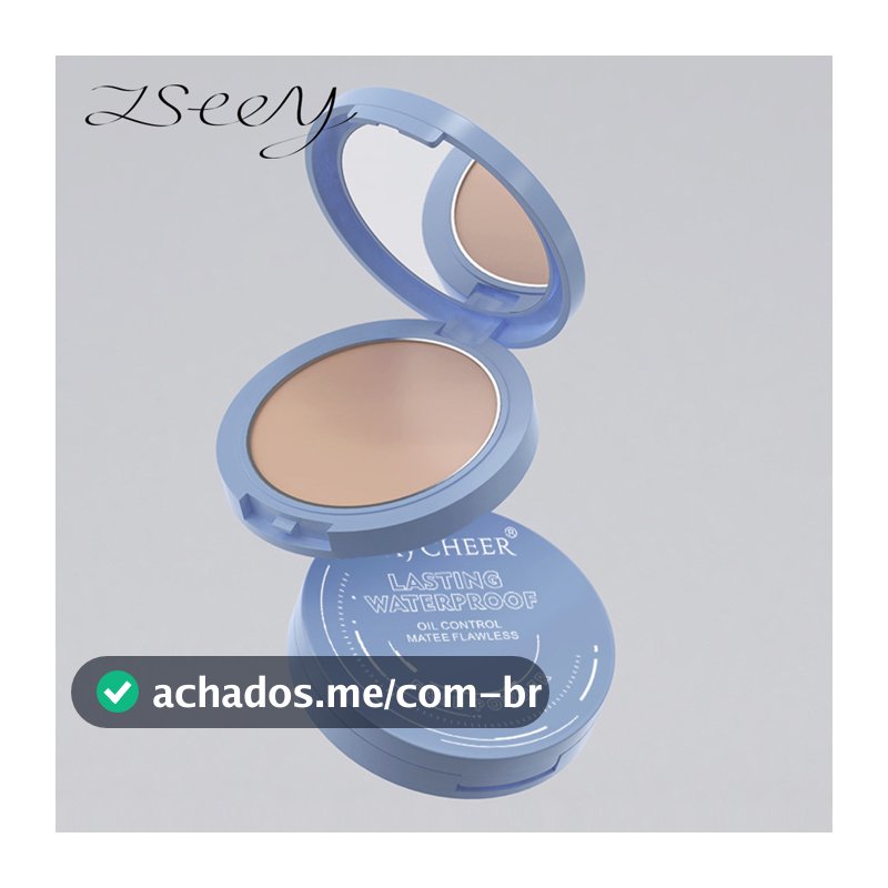 Pó Facial Para Controle De Óleo Fosco À Prova D'água De Configuração Impecável Maquiagem Compacta Com Espelho Puff [Long
