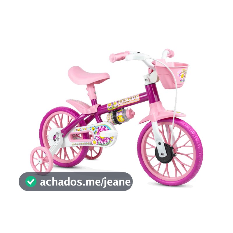 Bicicleta Bike Criança 2 A 5 Anos Aro 12 Nathor Infantil Rosa C/ Rodinha Menina e Menino