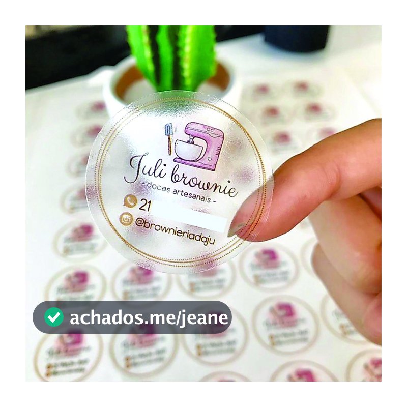 300 Etiquetas Rotulos Personzalizado Adesivo Fosco Brilho Transparente Tamanho Personalizado