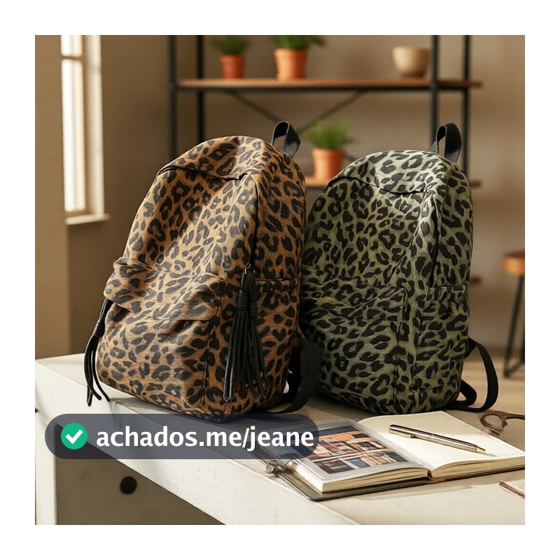 Mochila de Inverno/Outono Estampa Leopardo para Mulheres: Bolsa Casual de Ombro Duplo, Tendência para o Uso Diário