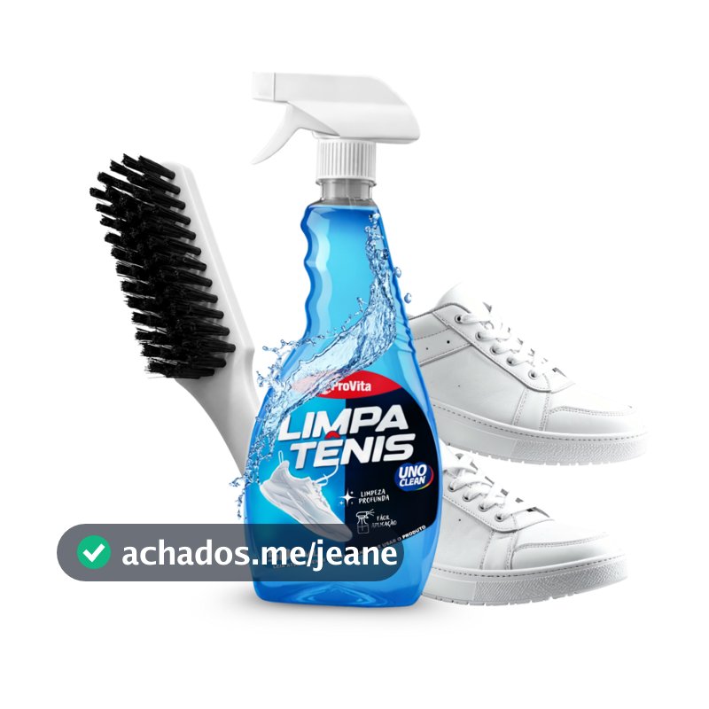 Kit Limpa Tênis Spray Premium Espuma 500ml + Escova Anatômica Remove Sujeira Pesada Calçado Branco