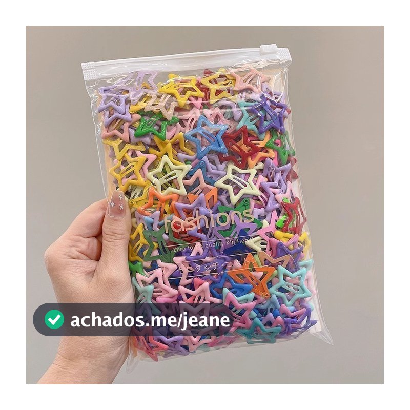 Kit 50 Peças Grampos De Cabelo Estrela Dopamina Cor Doce Para Mulheres Franja Lateral
