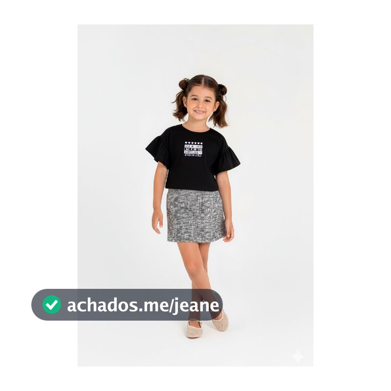 Conjunto Blusa e Short-Saia Infantil para Menina Guloseima