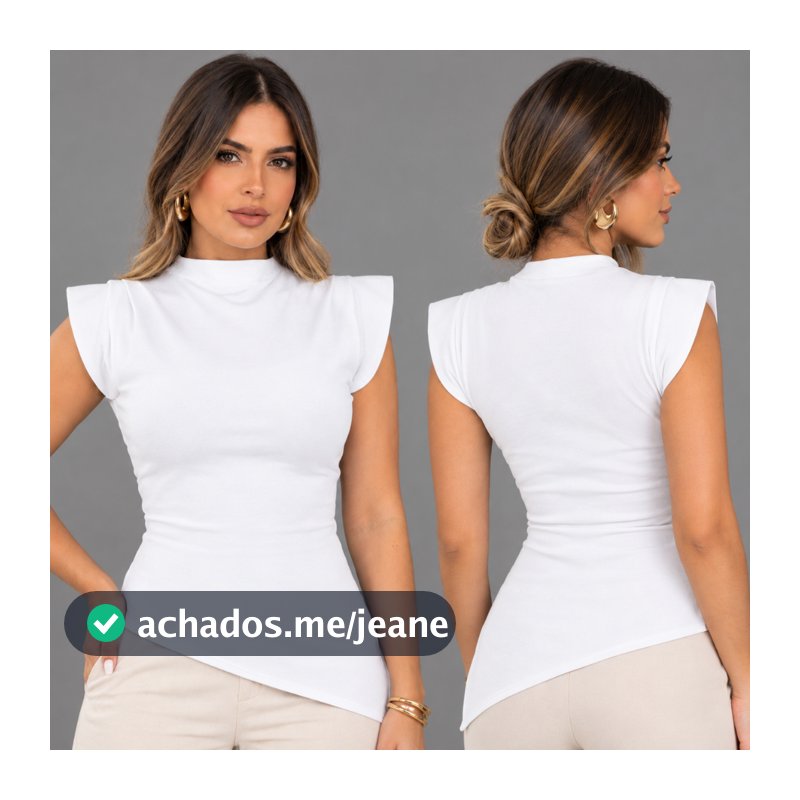 Blusa Regata Feminina Asimetrica Confortavel Tecido Neo Prene Tamanho P M G