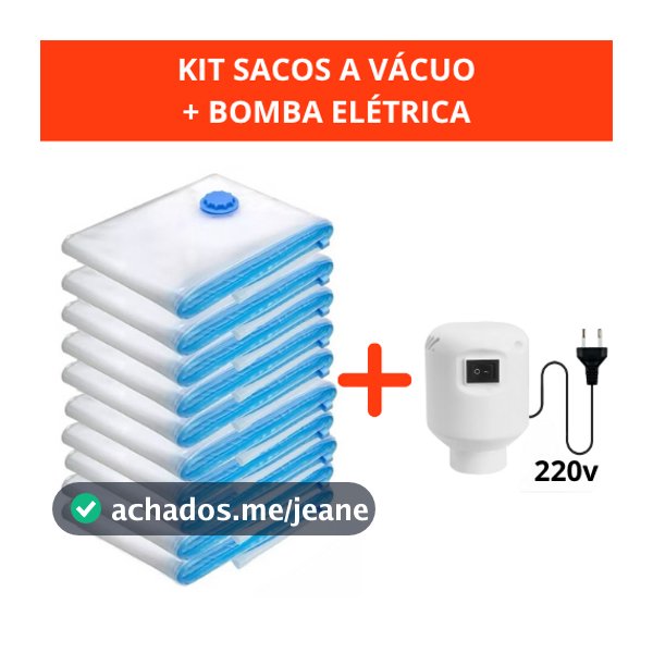 Kit Saco a Vácuo + Bomba Automática Elétrica Ou Somente Bomba Organizador Rápido Armazenar Guardar