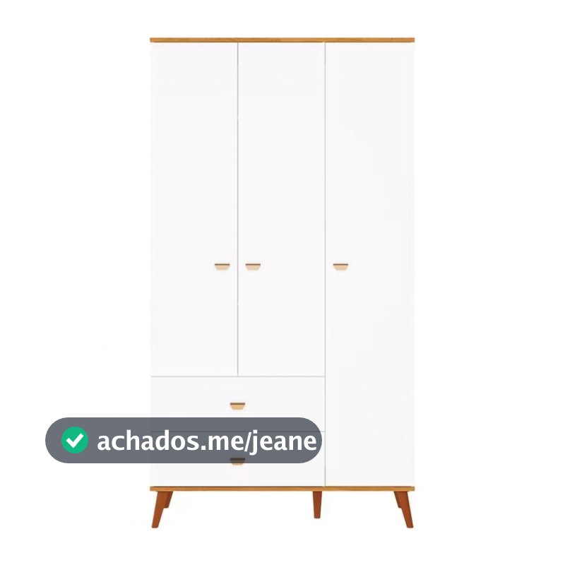 Guarda Roupa Infantil Ternura com 3 Portas 2 Gavetas e 5 Nichos Bartira