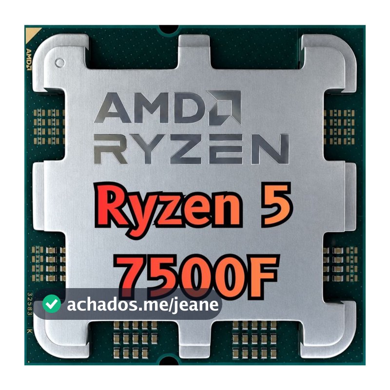 Processador AMD Ryzen 5 7500F, (4GHz Max Turbo), Cache 99MB, 6 Núcleos, 12 Threads, AM5, Sem Vídeo Integrado