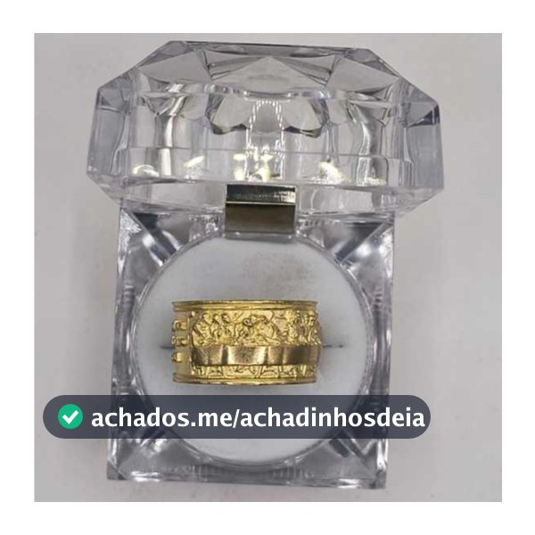 Anel Dedeira Moeda Antiga Santa Ceia Salmo 91Dedeira Personalizada Cor Identica  Ouro Acabamento Top