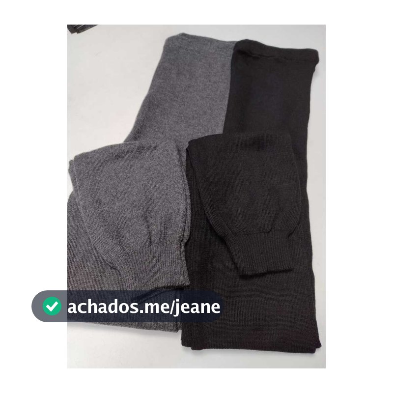 Kit 2 Calças Térmicas Segunda Pele Unissex Tricô Lisa Frio Inverno Quente Confortável Promoção