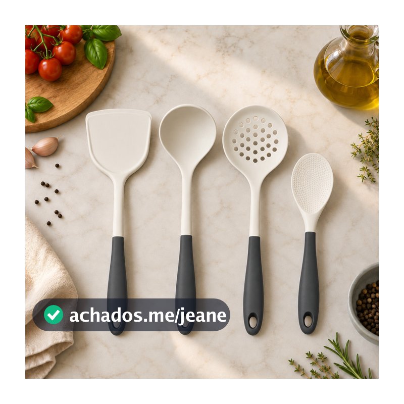 Utensílios de Silicone Premium Cozinha Não Risca Panelas Antiaderentes Até 230°C