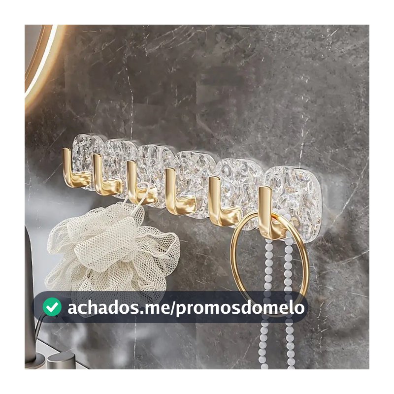 Fbbr 6 Fileiras Ganchos Multiuso , Suporte Transparente Sem Pregos , Forte , Autoadesivo , Gancho De Parede , Cozinha ,