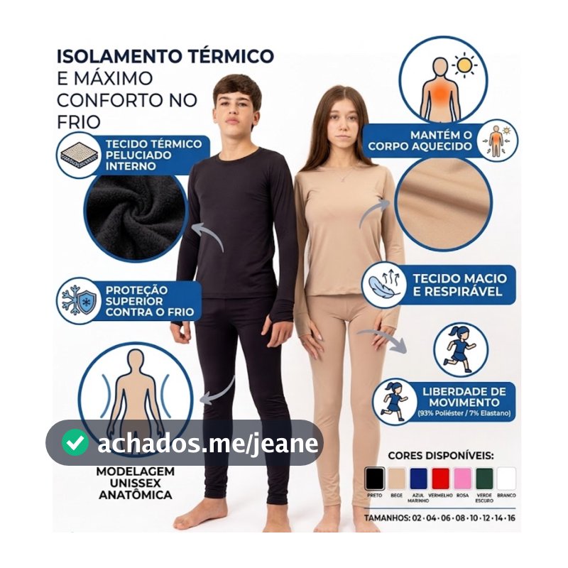 Blusa Térmica Peluciada Segunda pele  Infantil Juvenil Unissex