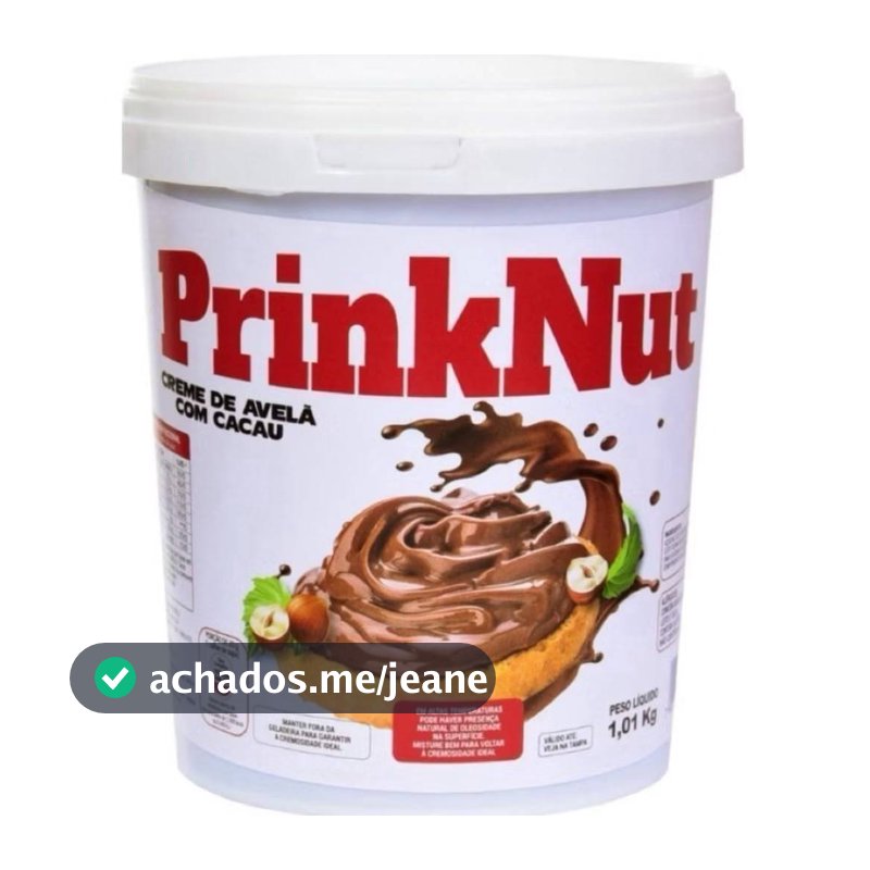 Creme de Avelã Com Cacau Prinknut 1Kg Chocolate P/ Pão Bolo Confeitaria