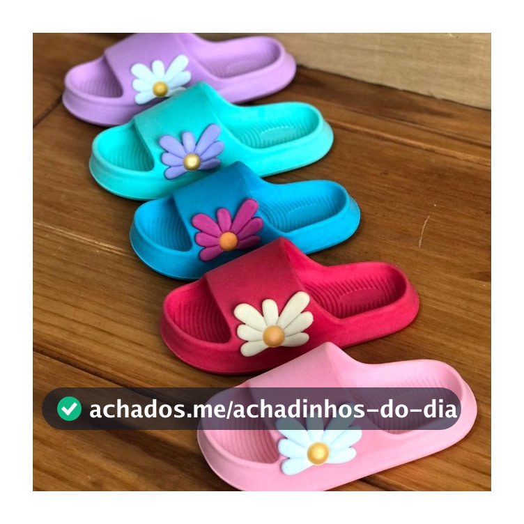 Chinelo Nuvem Infantil Menina Margarida Slide Super Macio Resistente Leve Confortável Antiderrapante