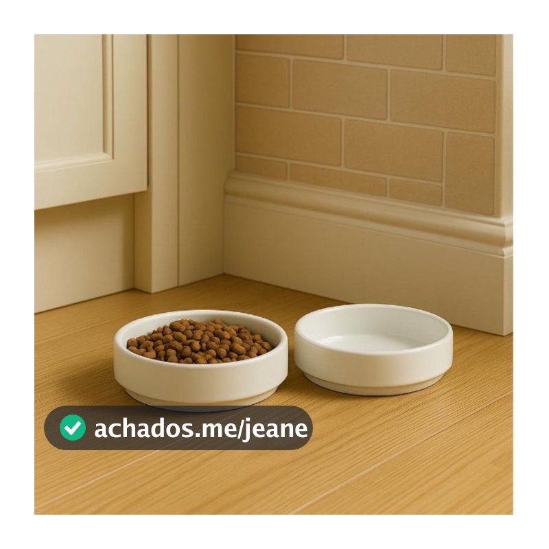 2 Comedouro Gato Porcelana 230ml – Tigela Pet Elegante p/ Ração