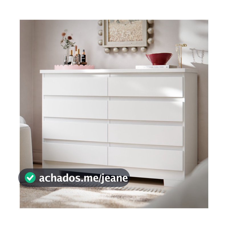 Cômoda 8 Gavetas Para Quarto Casal Com Pés E Corrediça Telescópica Grande Organizador Roupas Grécia
