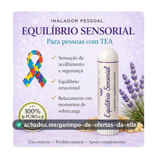 Inalador Sensorial & Bem-Estar TEA | Autismo I Aromaterapia para Conforto, Ansiedade e Regulação Emocional - Lavanda