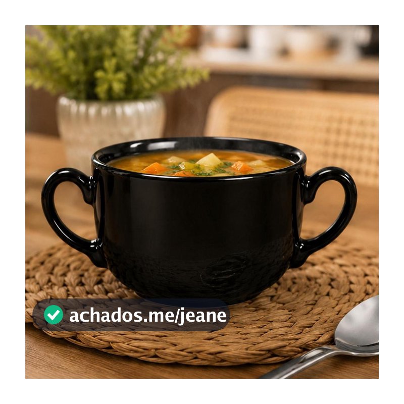 Xícara Cumbuca Consume 2 Alças em Cerâmica para Sopa Caldo 700ml