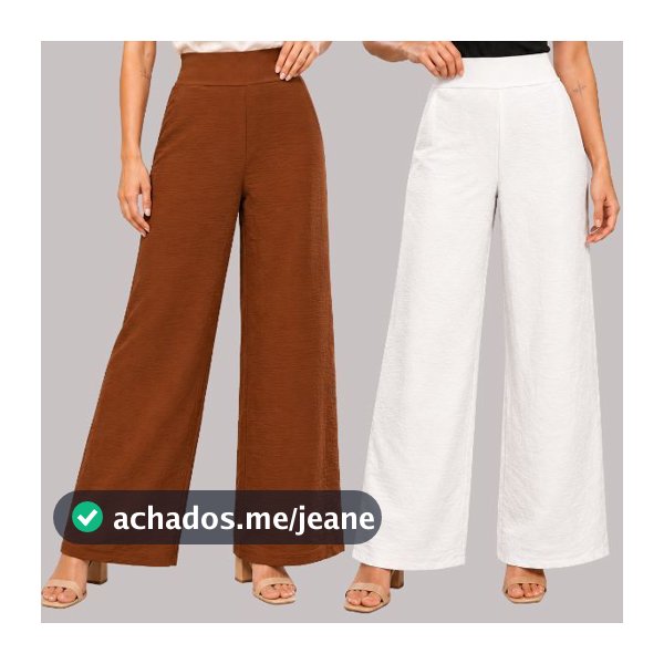 Kit 2 Calça Pantalona Feminina Wide Leg Calça Estilosa Calça Feminina Para Trabalhar Elegante