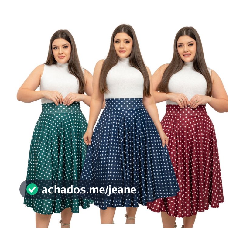 Saia Midi Godê Poá Moda Cristã Estilo Anos 60 Moda Modesta